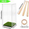 YHNTGB Baseball Display Case with Wood Baseball Stand Acrylic Box with Grass Pad Memorabilia Showcase Acrylic Baseball Holder for Autograph Ball Protector Display