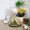 YHNTGB Baseball Display Case with Wood Baseball Stand Acrylic Box with Grass Pad Memorabilia Showcase Acrylic Baseball Holder for Autograph Ball Protector Display